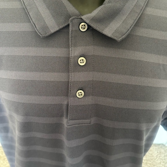 Men’s used size XXL 2XL Bolle golf polo shirt grey black striped Pre own items - Picture 3 of 4